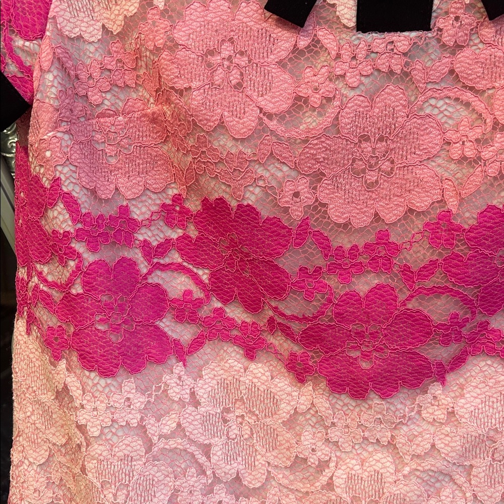 CeCe Pink and Black Lace Dress - Picture 4 of 5